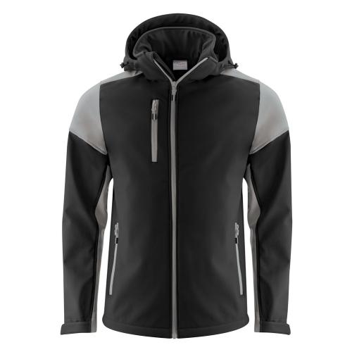 Prime softshell jacket heren zwart/staalgrijs,l