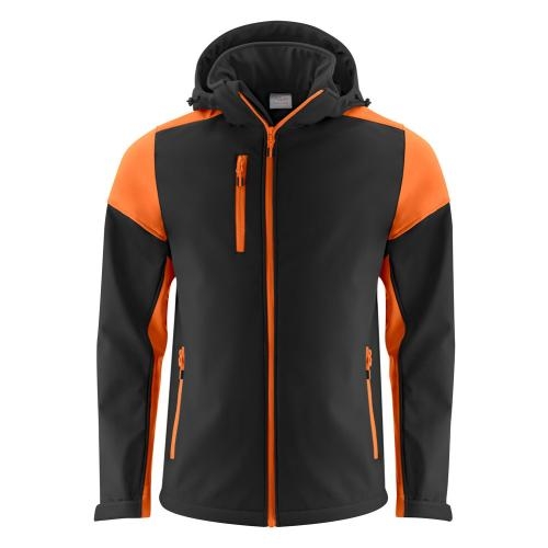 Prime softshell jacket heren zwart/oranje,l