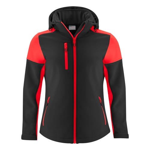 Prime Softshelljas dames zwart/rood,l