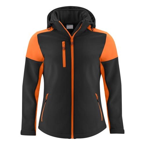 Prime Softshelljas dames zwart/oranje,l