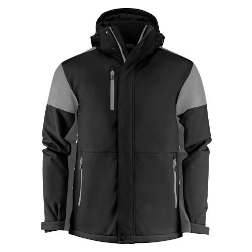 Prime padded softshelljas zwart/staalgrijs,l