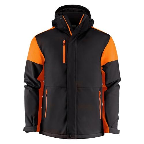 Prime padded softshelljas zwart/oranje,l