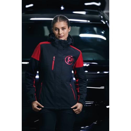 Prime padded softshelljas dames zwart/rood,l