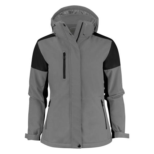 Prime padded softshelljas dames staalgrijs/zwart,l