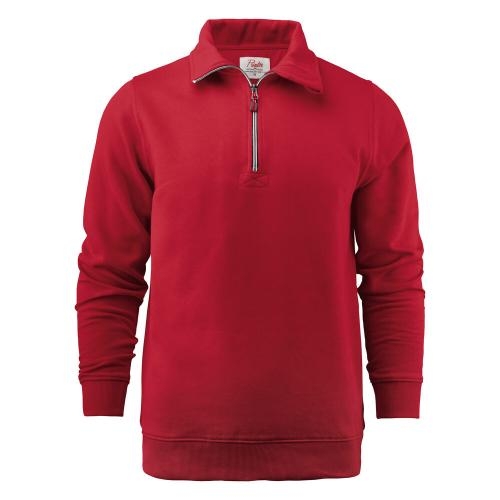 Sweatshirt Rounders half zip rood,l