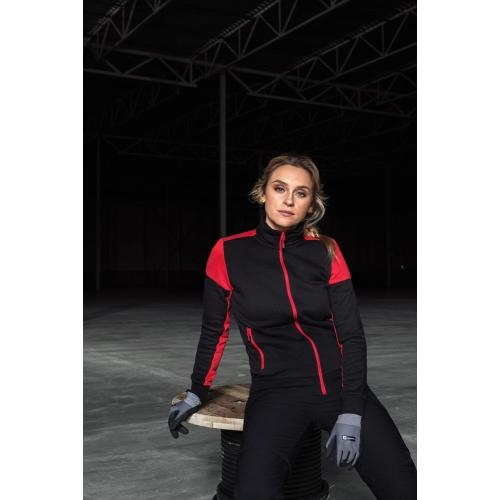 Sweatvest Prime dames zwart/rood,2xl