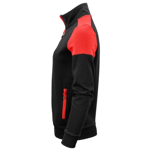 Sweatvest Prime dames zwart/rood,2xl