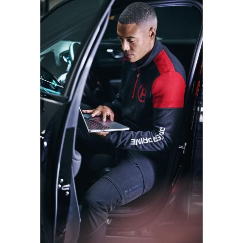Sweater Prime halfzip zwart/rood,l