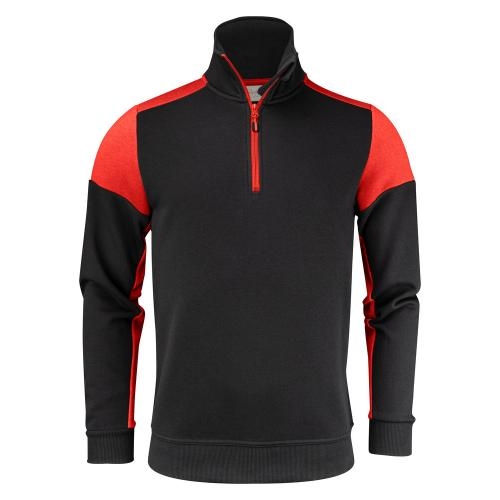 Sweater Prime halfzip zwart/rood,l
