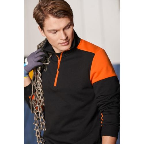 Sweater Prime halfzip zwart/rood,l