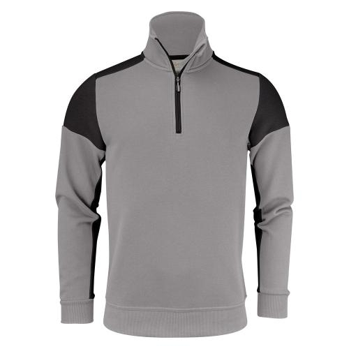 Sweater Prime halfzip staalgrijs/zwart,l