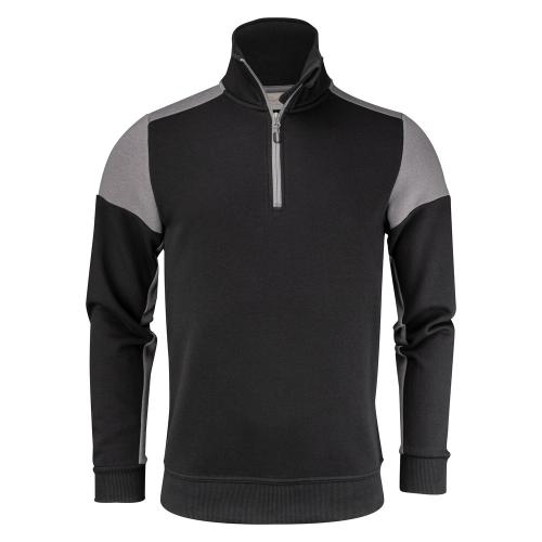 Sweater Prime halfzip zwart/staalgrijs,l