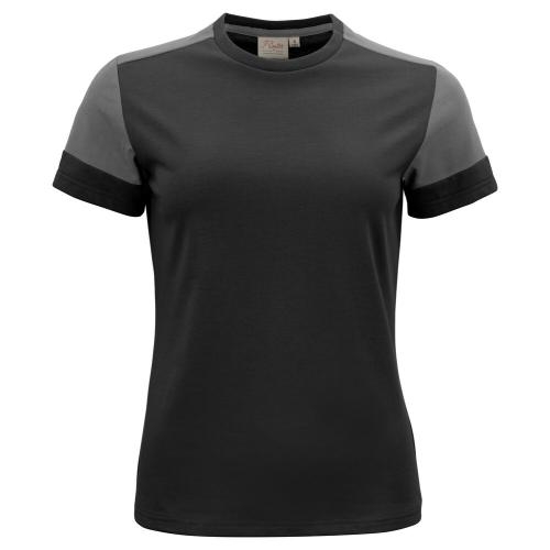 Prime T-shirt dames zwart/staalgrijs,l