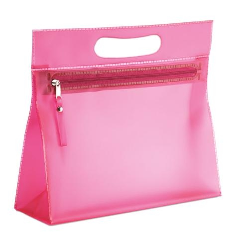 Transparante toilettas Moonlight fuchsia
