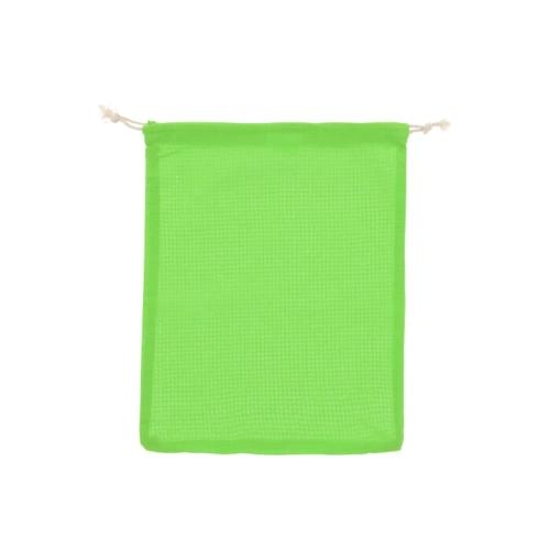 Gekleurd herbruikbaar groente fruitzakje 25x30cm lichtgroen