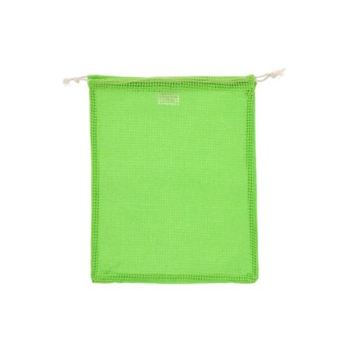 Gekleurd herbruikbaar groente fruitzakje 25x30cm lichtgroen