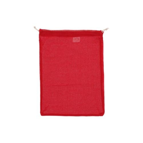Gekleurd herbruikbaar groente fruitzakje 30x40cm rood