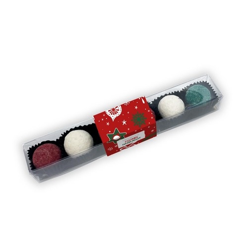HappyTruffel Kerstbal editie 6 truffels multicolour