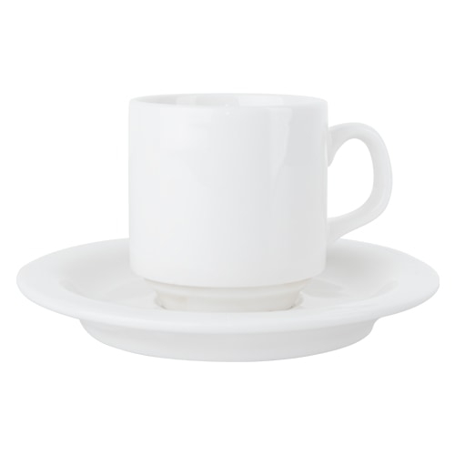 Stapelbare kop en schotel 150 ml wit