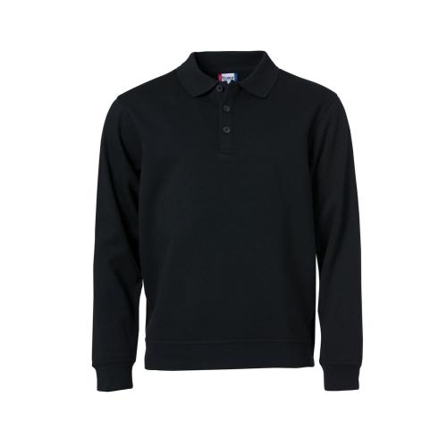 Basic polo sweater zwart,l