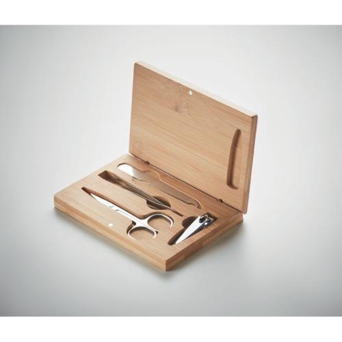 RVS Manicureset Sewa wood