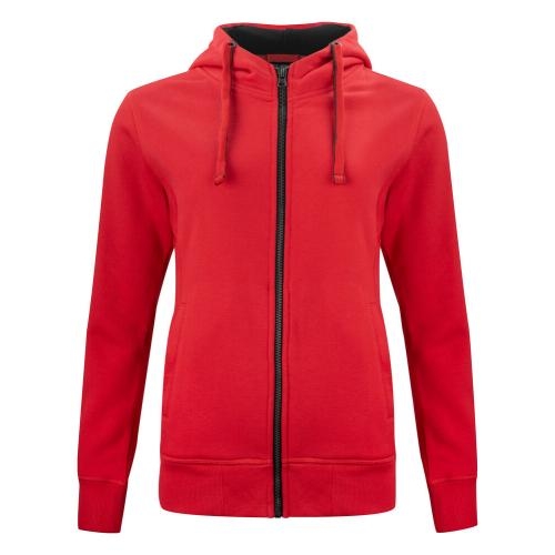 Classic hoody full zip dames rood,l