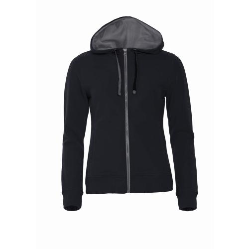 Classic hoody full zip dames zwart,l