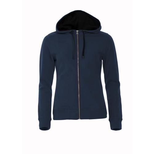 Classic hoody full zip dames dark navy,l