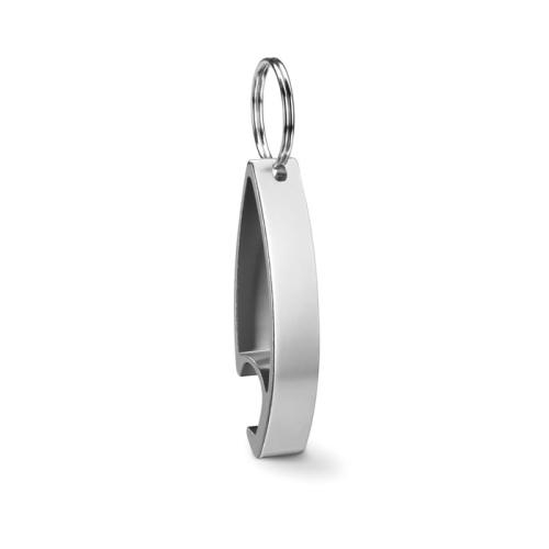 Aluminium sleutelhanger flesopener zilver