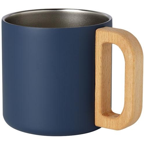 Mok van gerecycled RVS Bjorn 360 ml donkerblauw