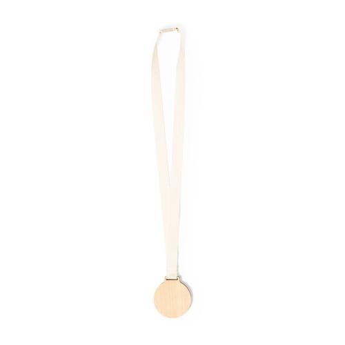 Lanyard houten medaille wit