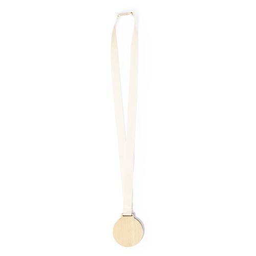 Lanyard houten medaille wit