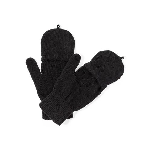 Handschoenen met vouwflap zwart