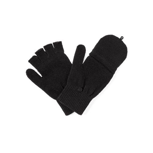 Handschoenen met vouwflap zwart
