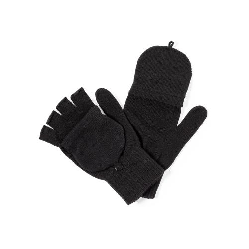 Handschoenen met vouwflap zwart