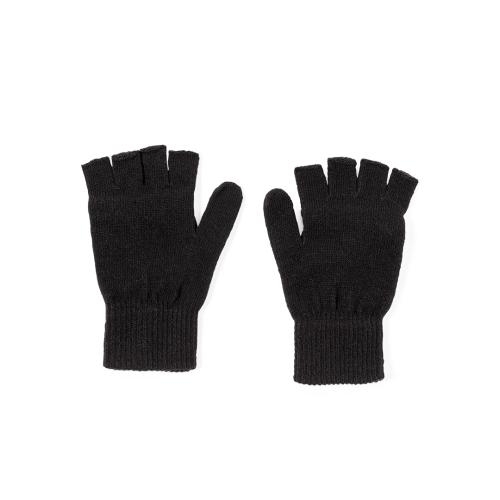 Handschoenen met vouwflap zwart