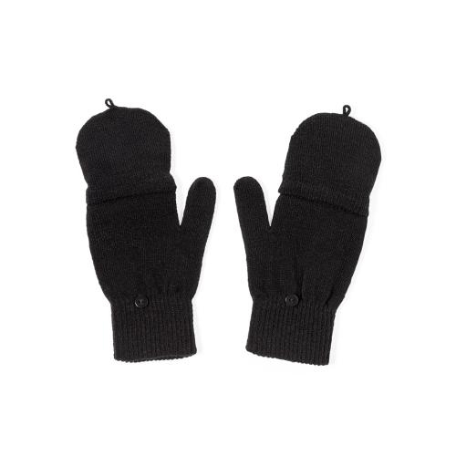 Handschoenen met vouwflap zwart