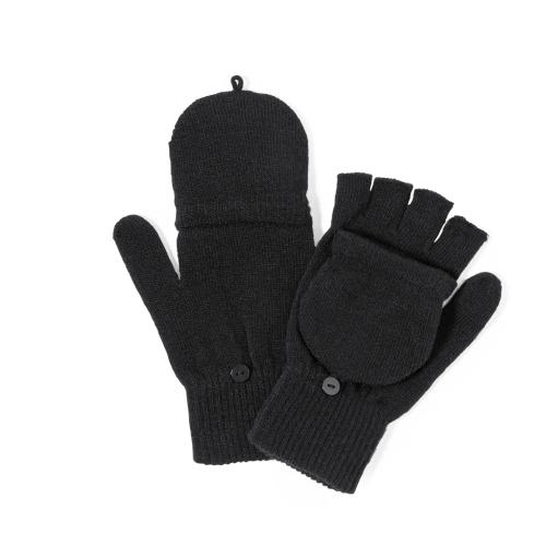 Handschoenen met vouwflap zwart