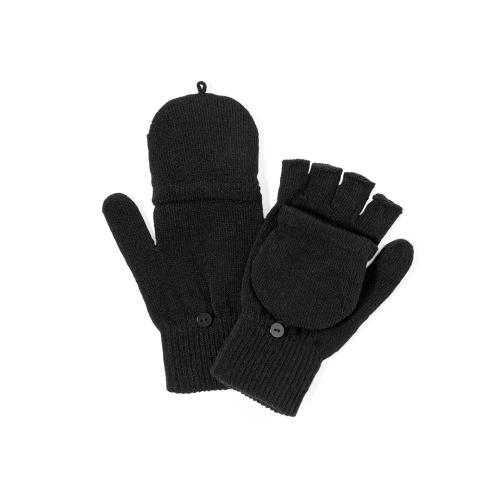 Handschoenen met vouwflap zwart