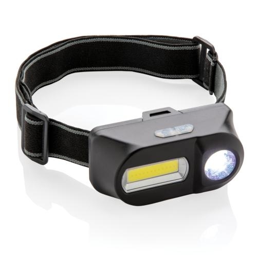 COB en LED hoofdlamp zwart