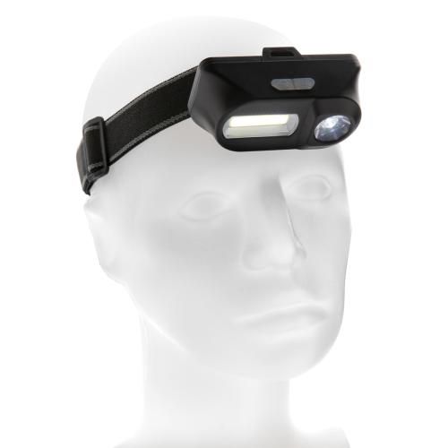 COB en LED hoofdlamp zwart