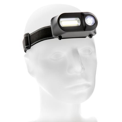 COB en LED hoofdlamp zwart