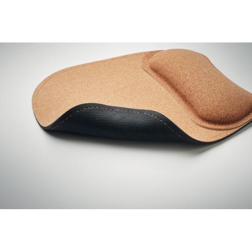 Ergonomische muismat van kurk beige