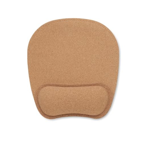 Ergonomische muismat van kurk beige