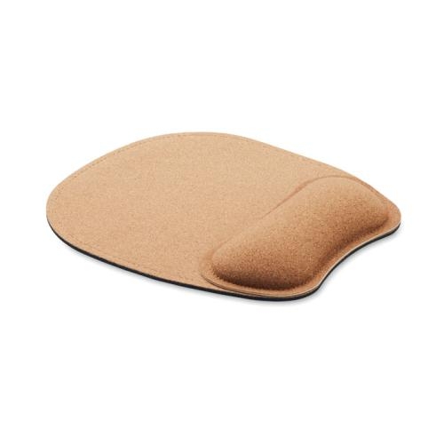 Ergonomische muismat van kurk beige