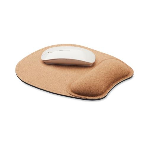 Ergonomische muismat van kurk beige