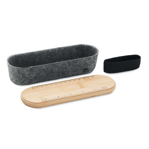 RPET vilten etui met deksel Mile wood