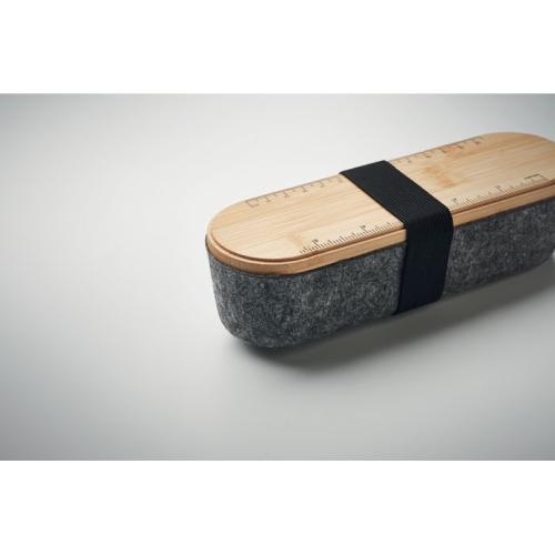 RPET vilten etui met deksel Mile wood
