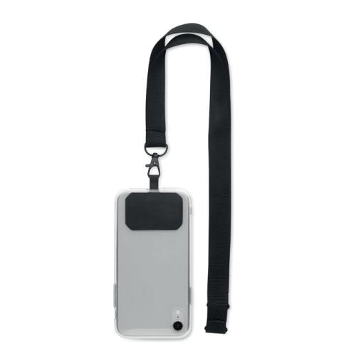 Lanyard met telefoonhouder Ameste zwart