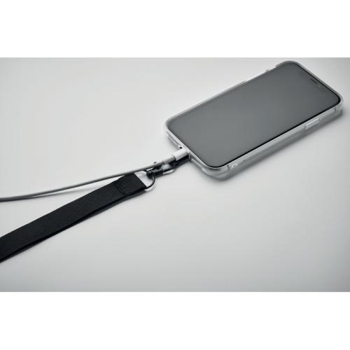 Lanyard met telefoonhouder Ameste zwart